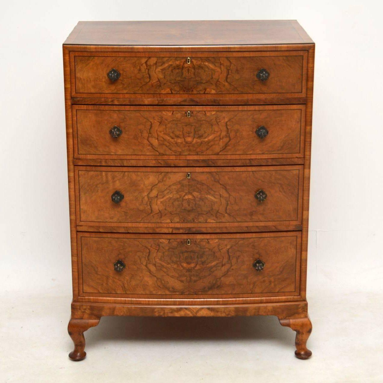 antique bow front chest of drawers