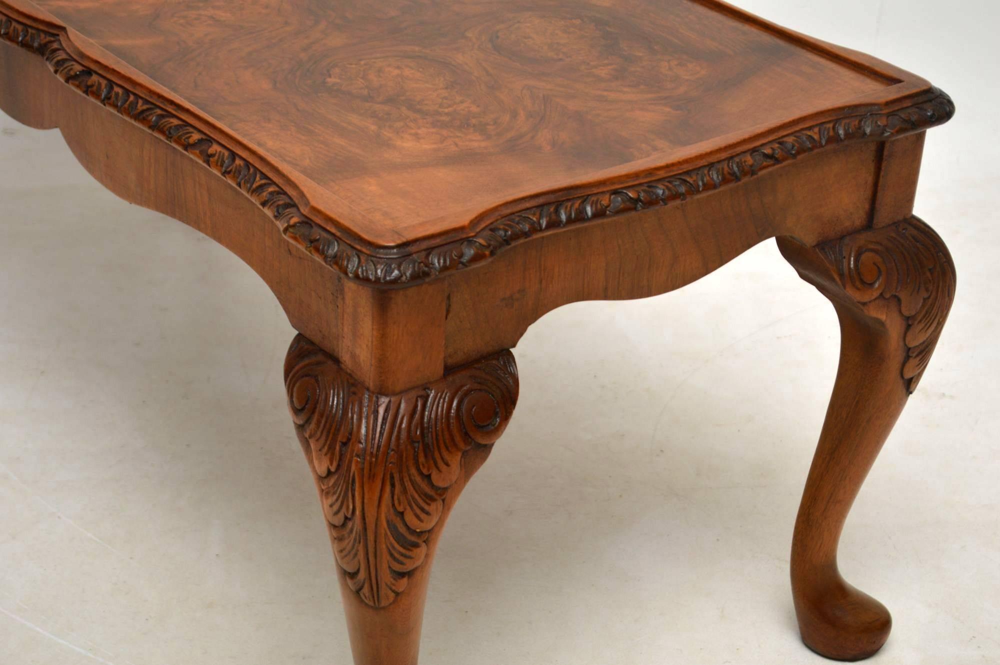 Mid-20th Century Antique Burr Walnut Coffee Table