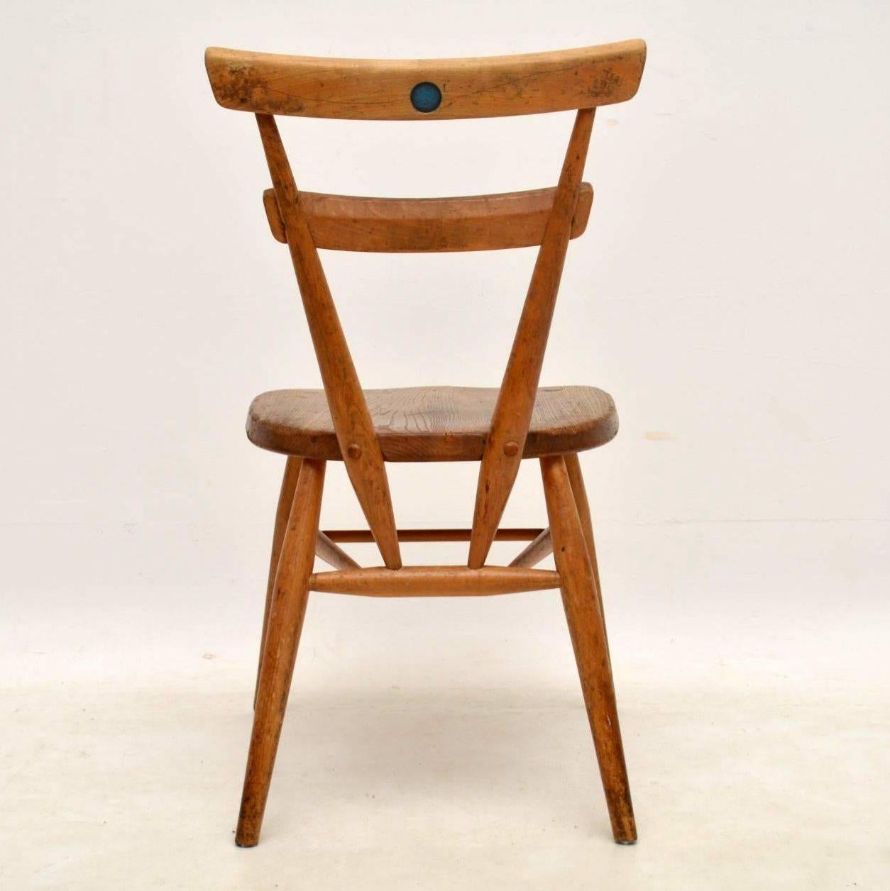 Mid-20th Century 1950s Ercol Blue Dot Childs Dining Chairs, Set of 12