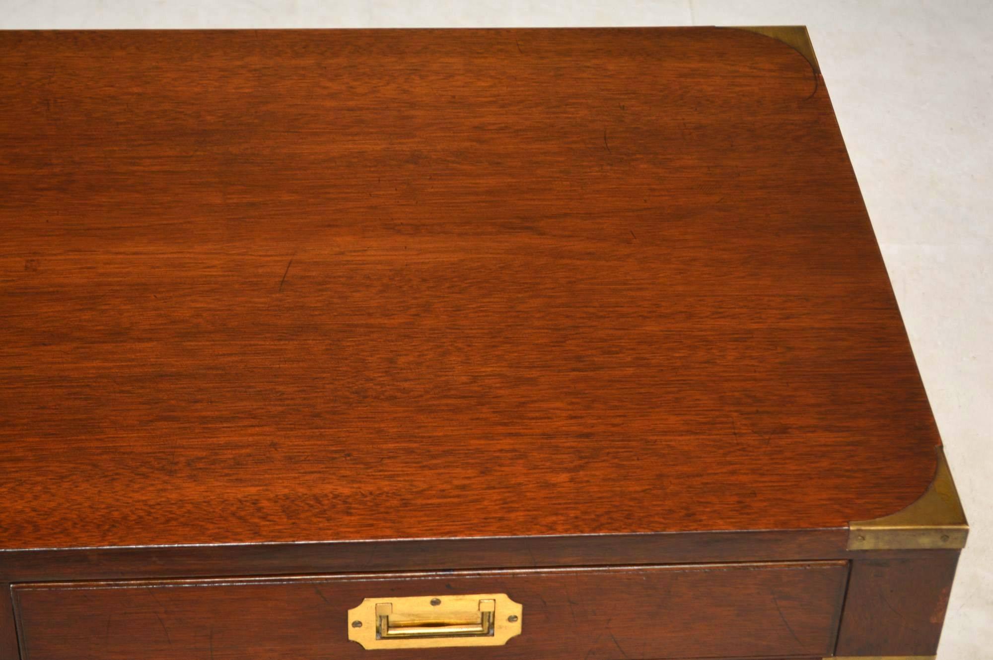 Antique Mahogany Campaign Secretaire Chest of Drawers 4