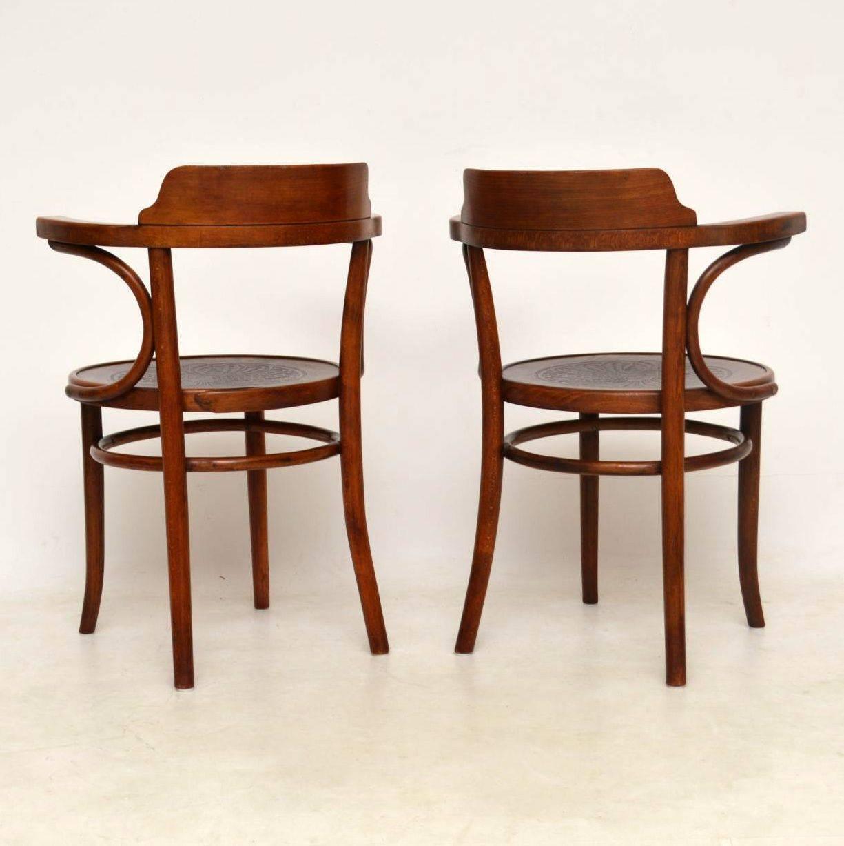 Pair of Antique Bentwood Thonet Armchairs 4