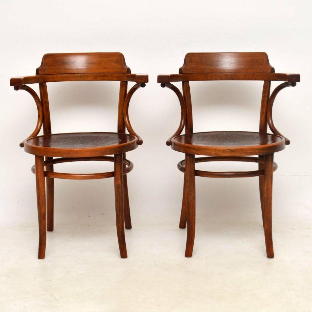 French Pair of Antique Bentwood Thonet Armchairs