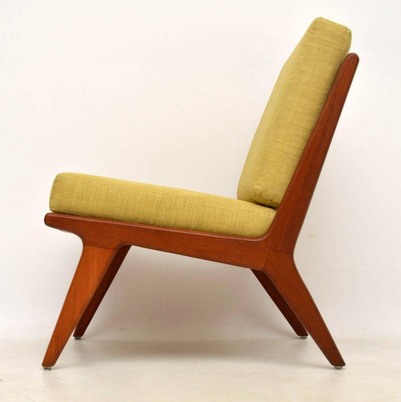 Mid-20th Century 1960s Danish Teak Vintage Slipper Chair