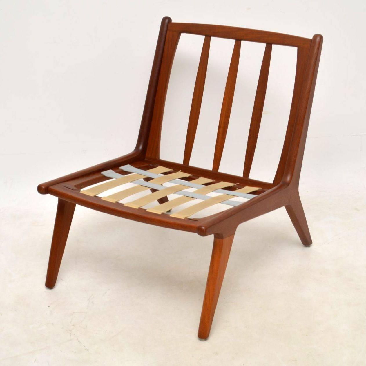 1960s Danish Teak Vintage Slipper Chair 3