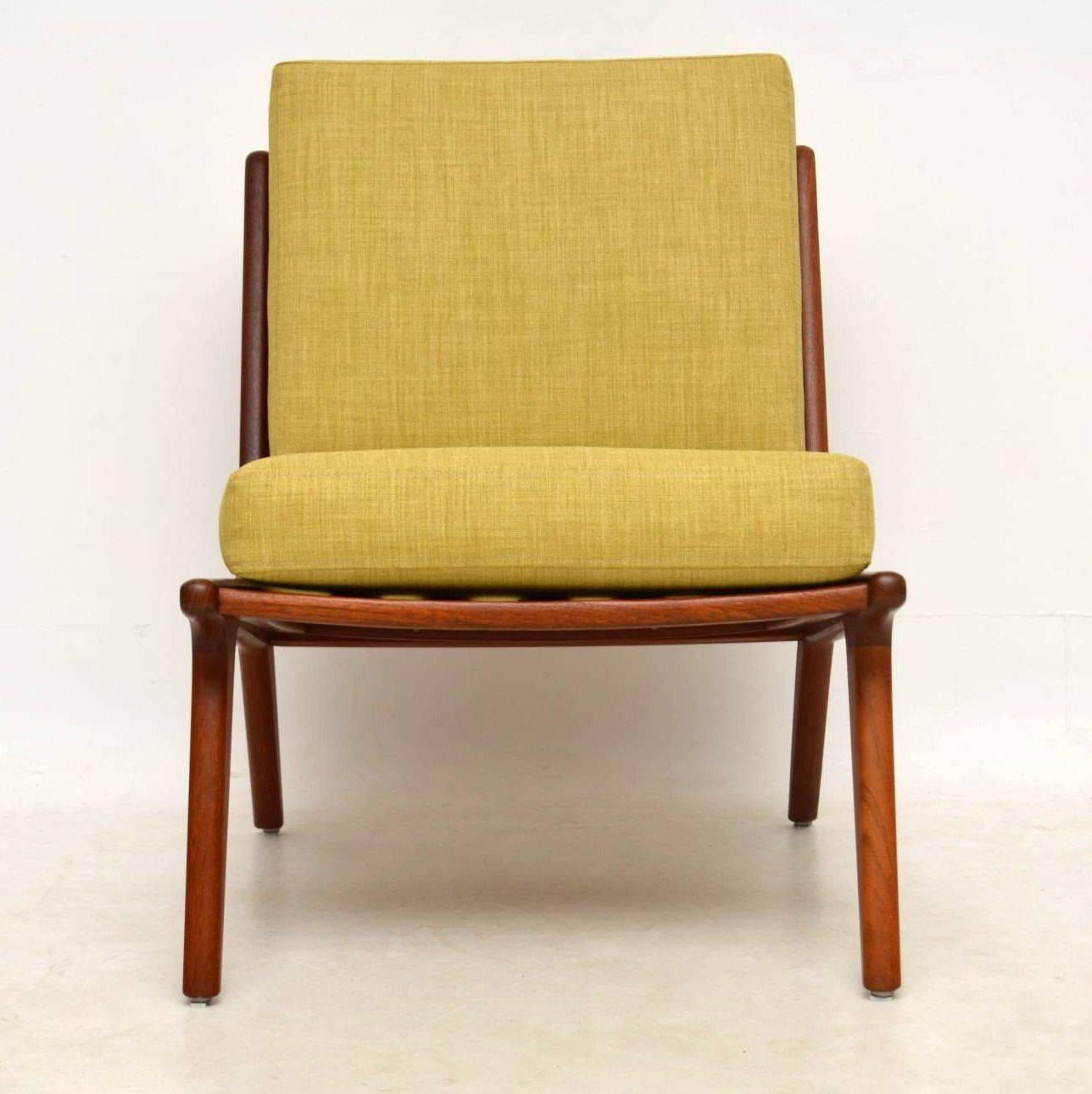 Mid-Century Modern 1960s Danish Teak Vintage Slipper Chair