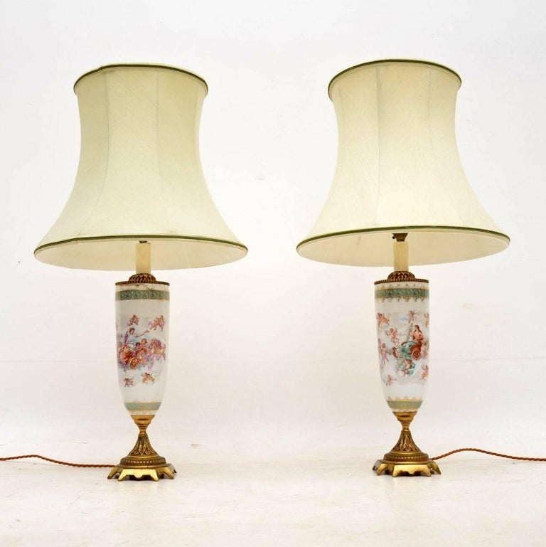 Pair Of Antique French Porcelain Table Lamps For At 1stdibs Late Victorian Pair Of Antique French Porcelain Table Lamps For