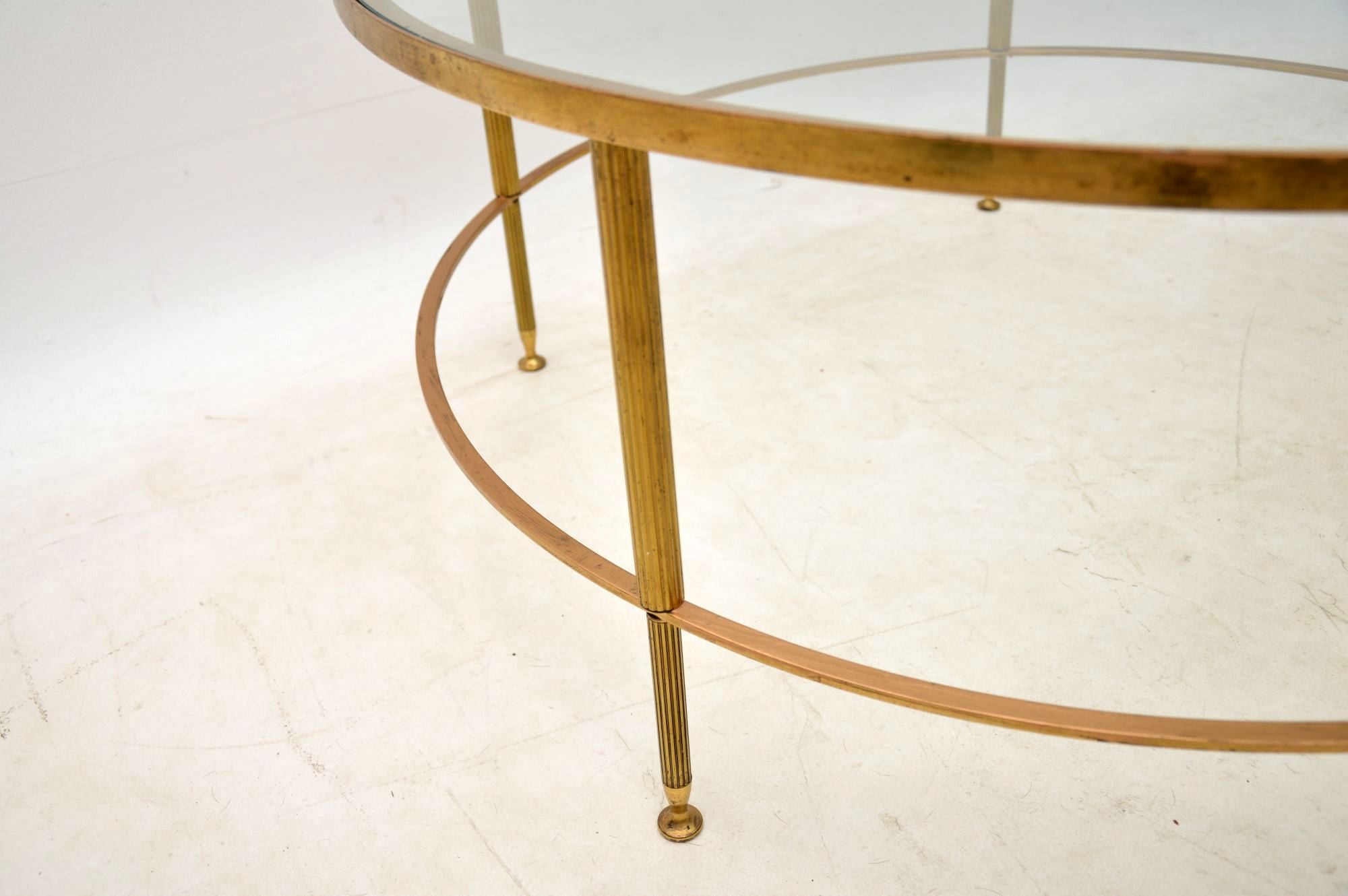 1960s French Brass And Glass Coffee Table At 1stdibs
