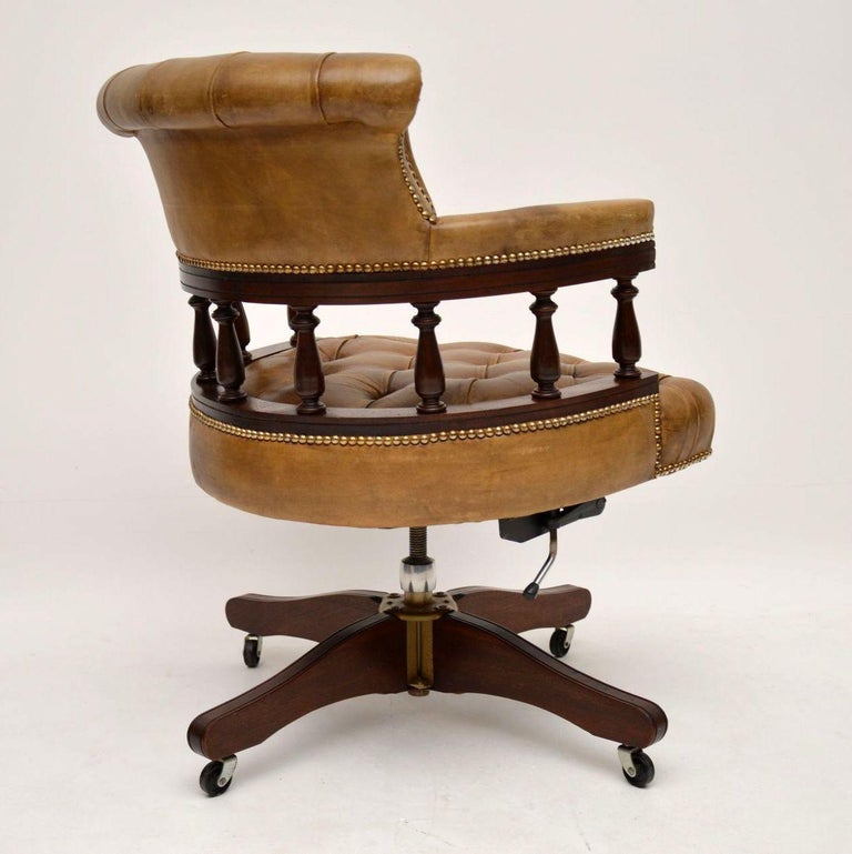 antique wood swivel desk chairs captains english antique leather and mahogany swivel desk chair for sale at 1stdibs antique wood swivel desk chairs captains english antique leather and mahogany swivel desk chair for sale at 1stdibs