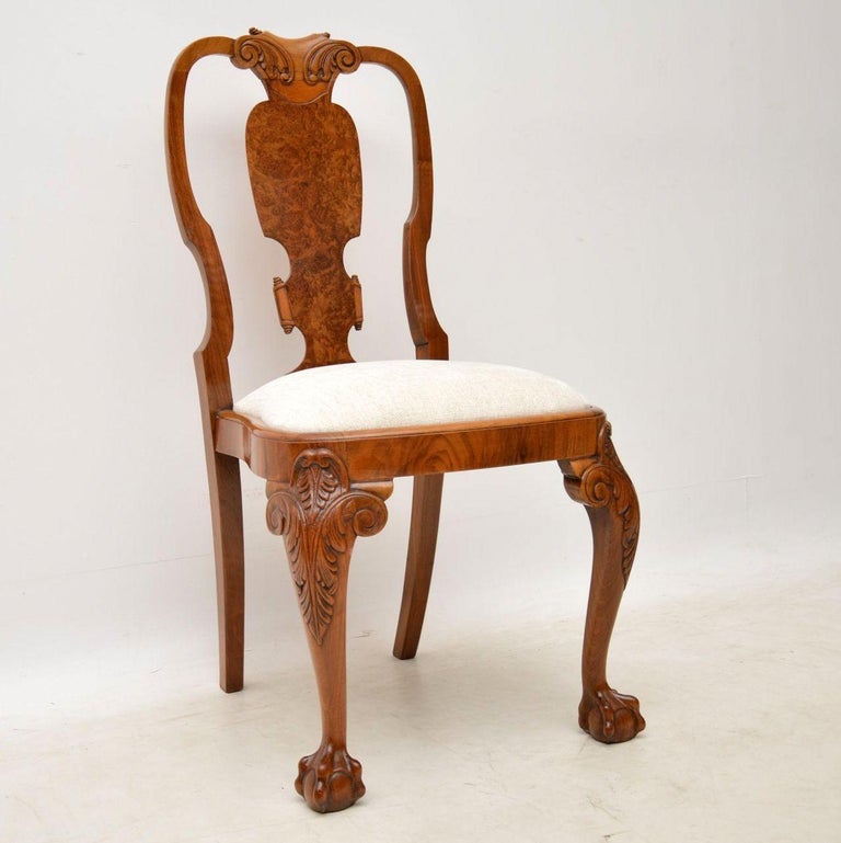 Set Of Eight Antique Walnut Queen Anne Dining Chairs At 1stdibs English Set Of Eight Antique Walnut Queen Anne Dining Chairs For
