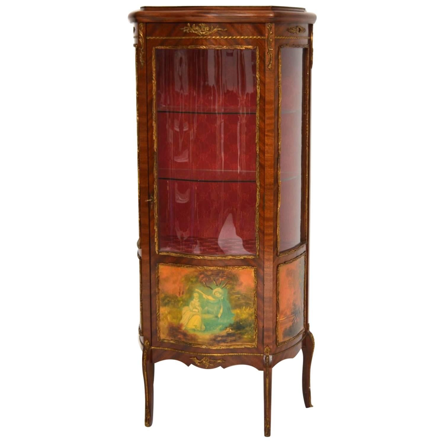 Antique French Style Ormolu-Mounted Display Cabinet