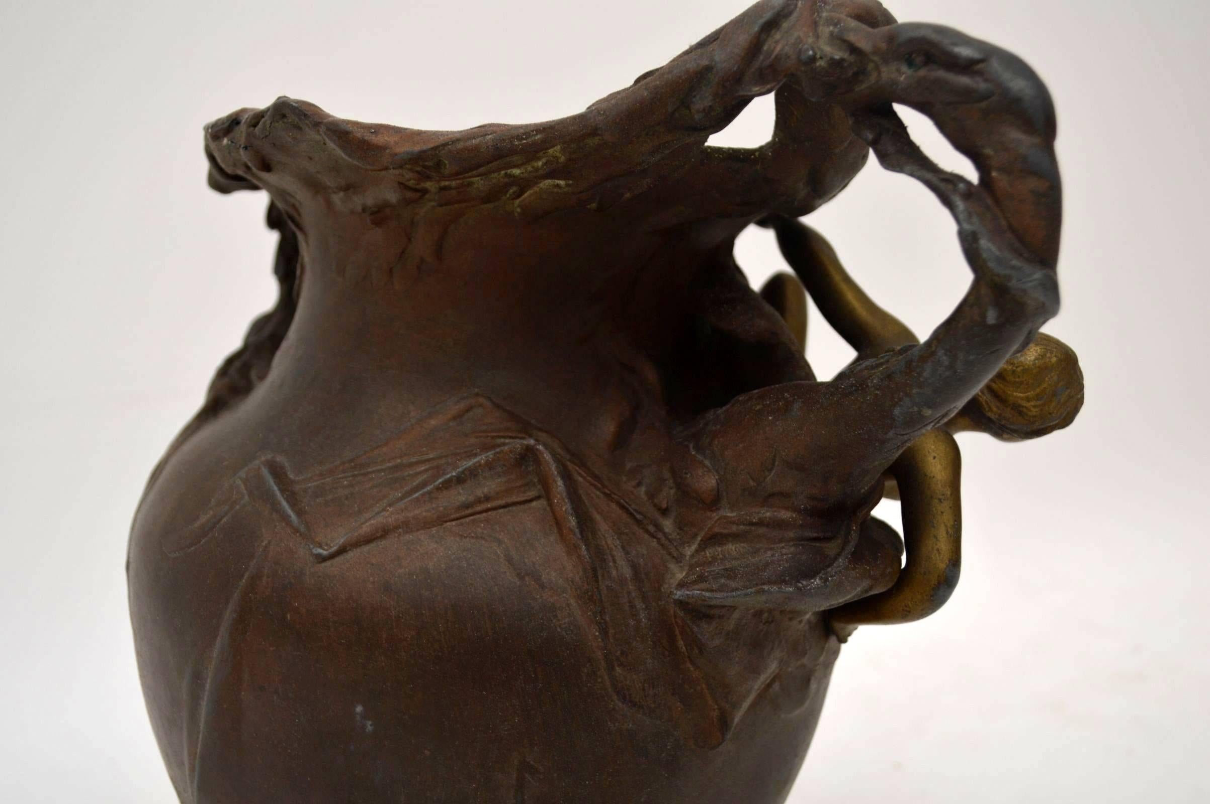 Antique Art Nouveau Bronze Urn 2