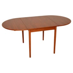 Danish Teak Vintage Drop Leaf Dining Table by Bernhard Pedersen