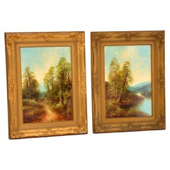 Pair of Used Victorian Oil Paintings by George Jennings