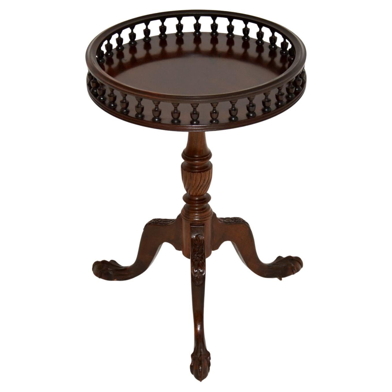 Antique Georgian Style Gallery Top Wine Table For Sale