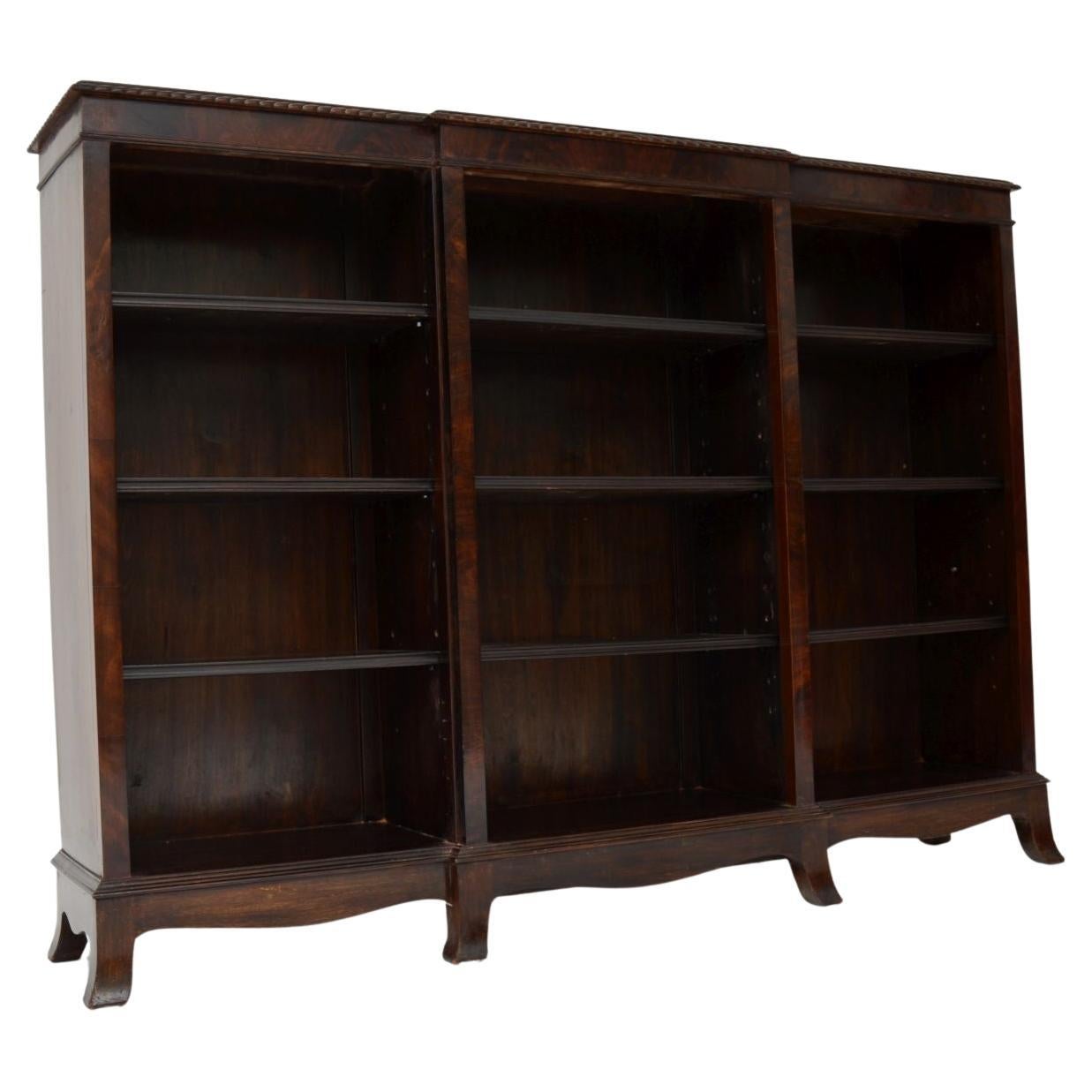 Antique Edwardian Open Bookcase For Sale