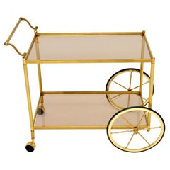1970’s Vintage French Brass Drinks Trolley / Bar Cart