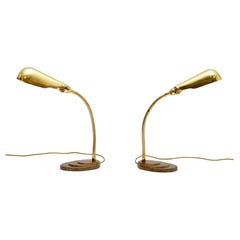 1960’s Pair of Retro Brass Desk / Table Lamps