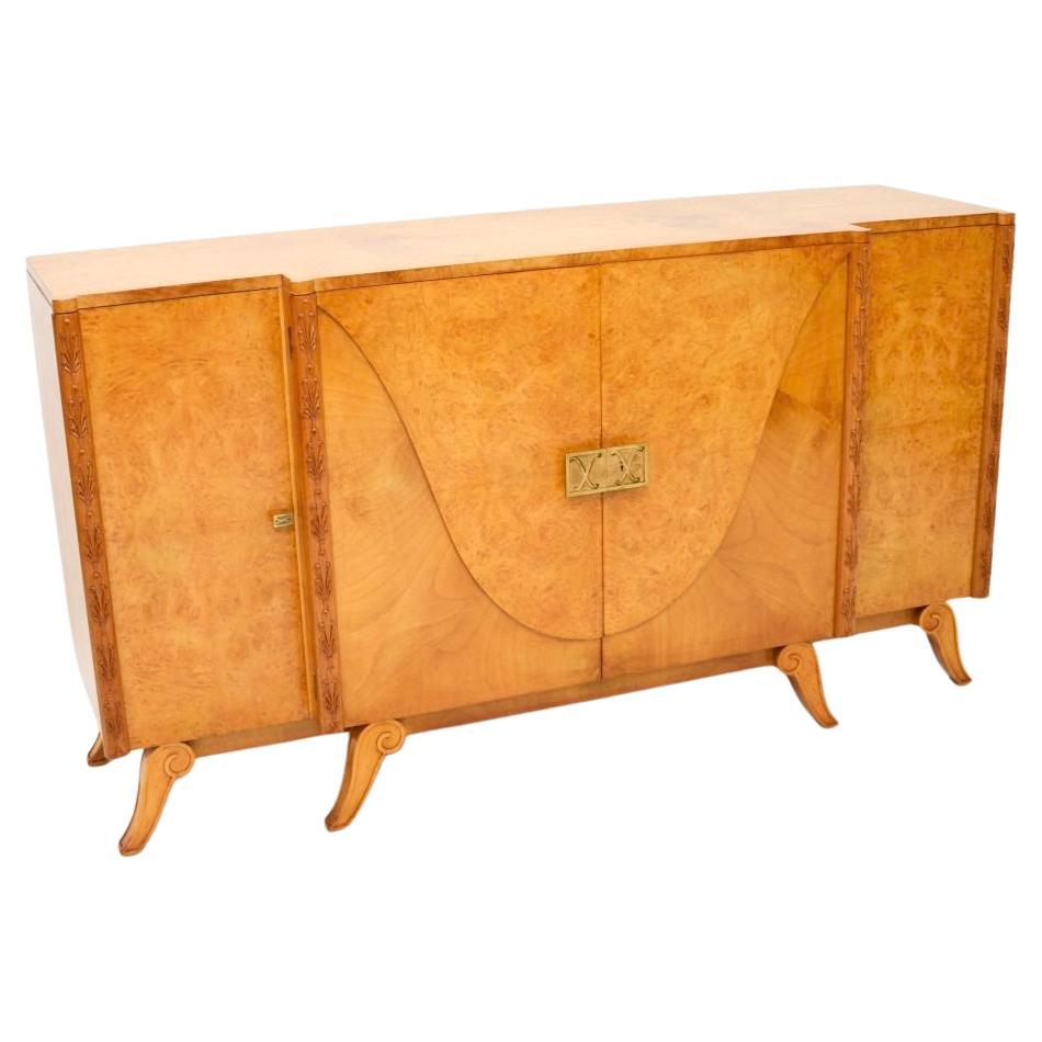 Art Deco Burr Walnut Sideboard by Hille For Sale