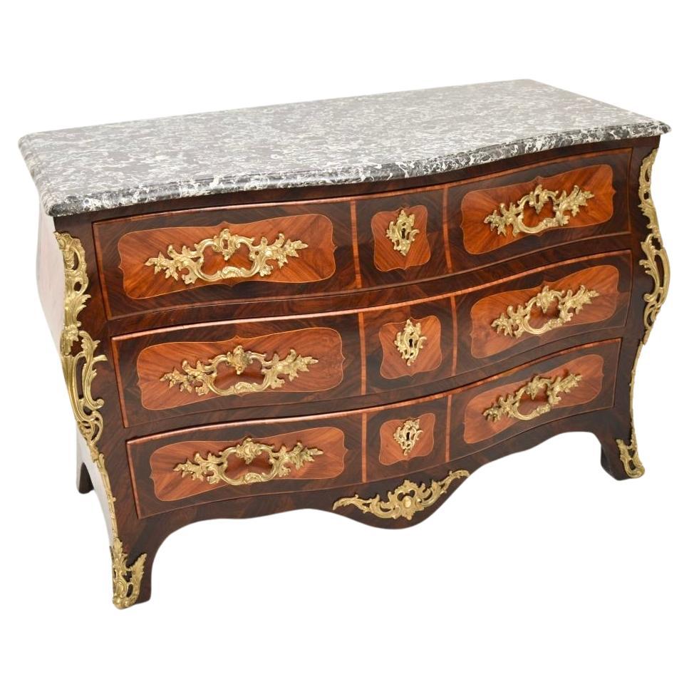 Antike französische Louis XV Kommode mit Marmorplatte von Jacques Bircklé