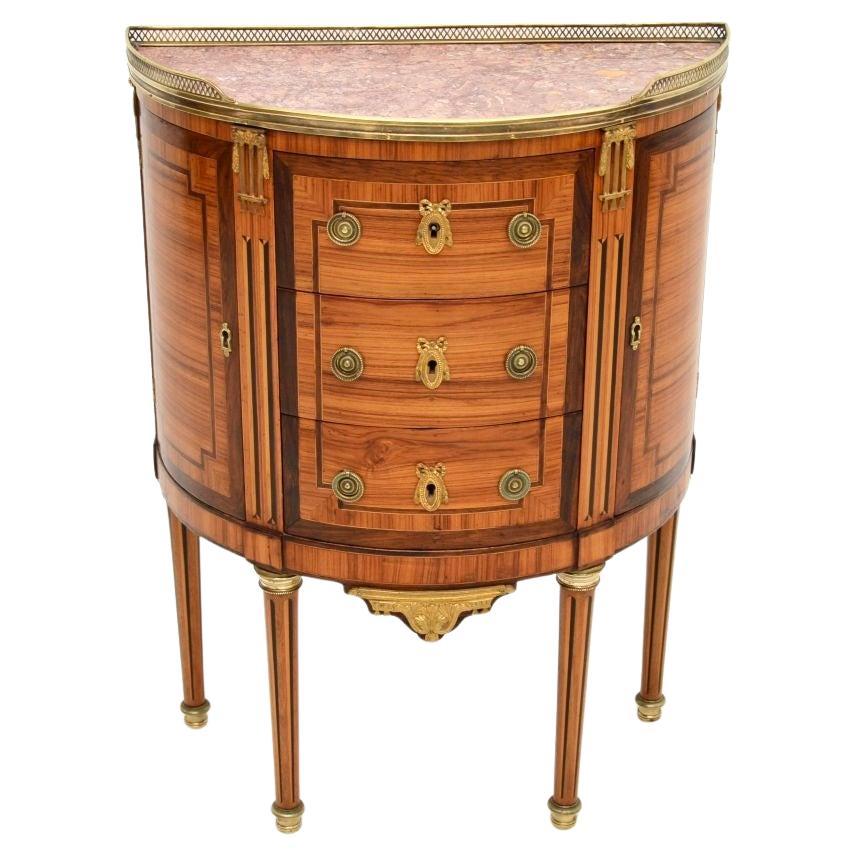 Antique Louis XIV Ormolu Mounted Marble Top Commode For Sale