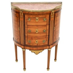 Commode ancienne Louis XIV à plateau de marbre monté en bronze doré