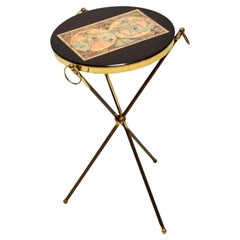 Mesa auxiliar italiana vintage de latón