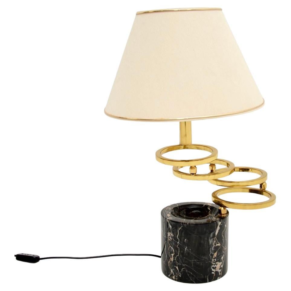 Vintage Italian Marble and Brass Table Lamp by Banci Firenze For Sale