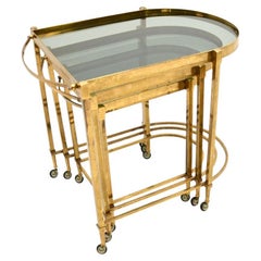 Vintage Italian Nest of Tables in Brass