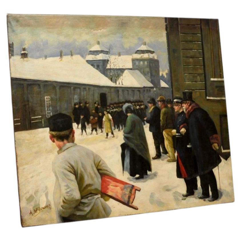 Pittura ad olio antica di A. McDonald's in vendita