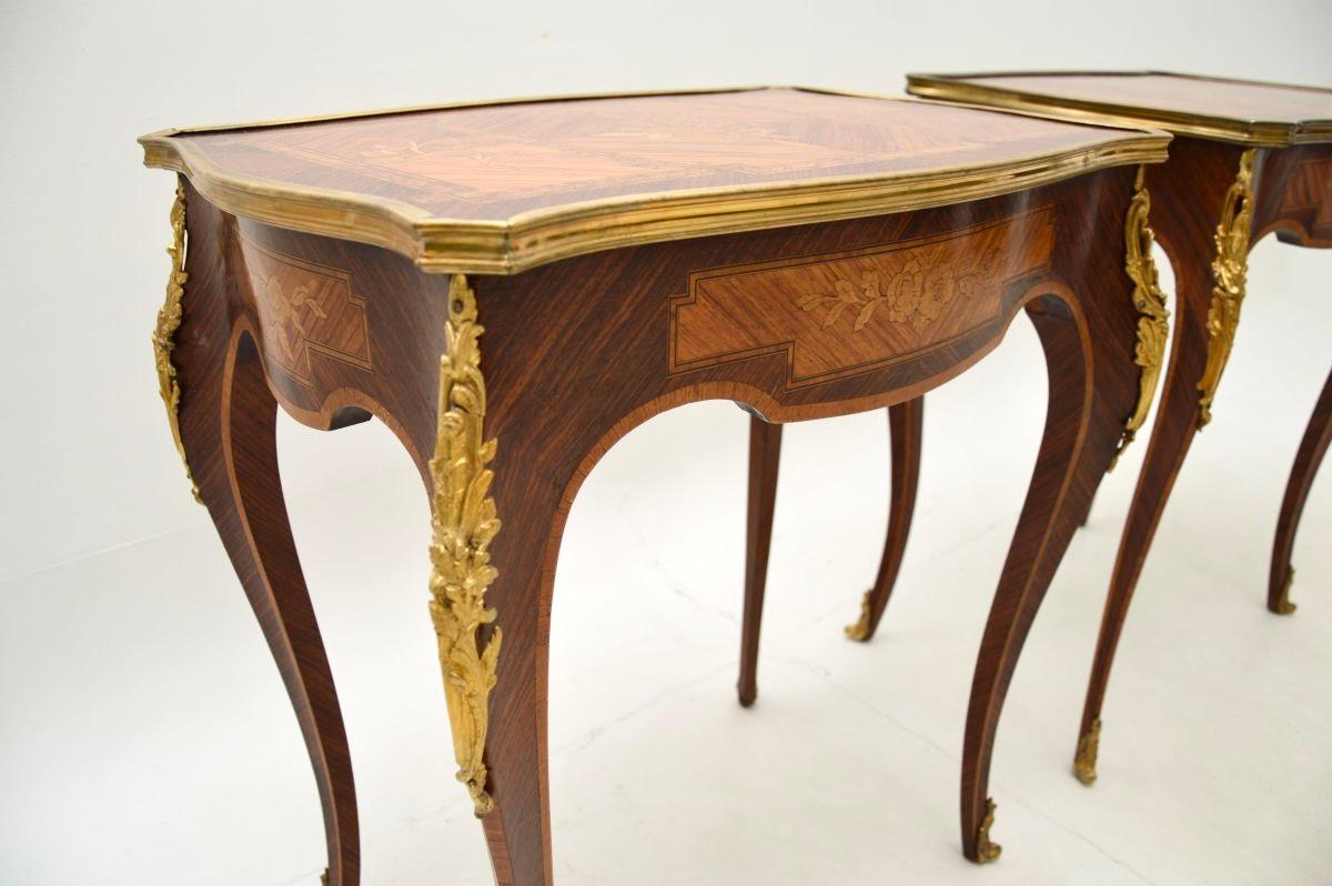 Pair of Antique French Louis XVI Style Side Tables For Sale 4