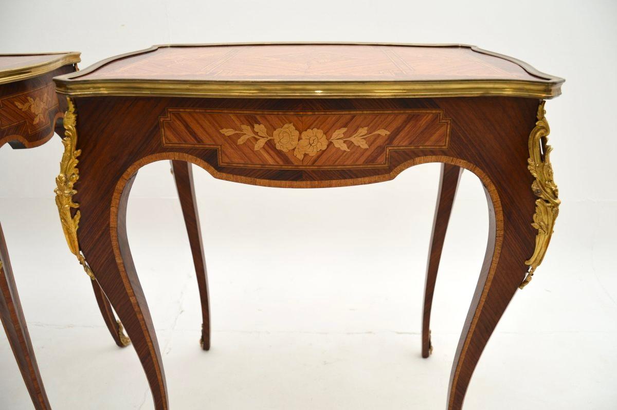Pair of Antique French Louis XVI Style Side Tables For Sale 5