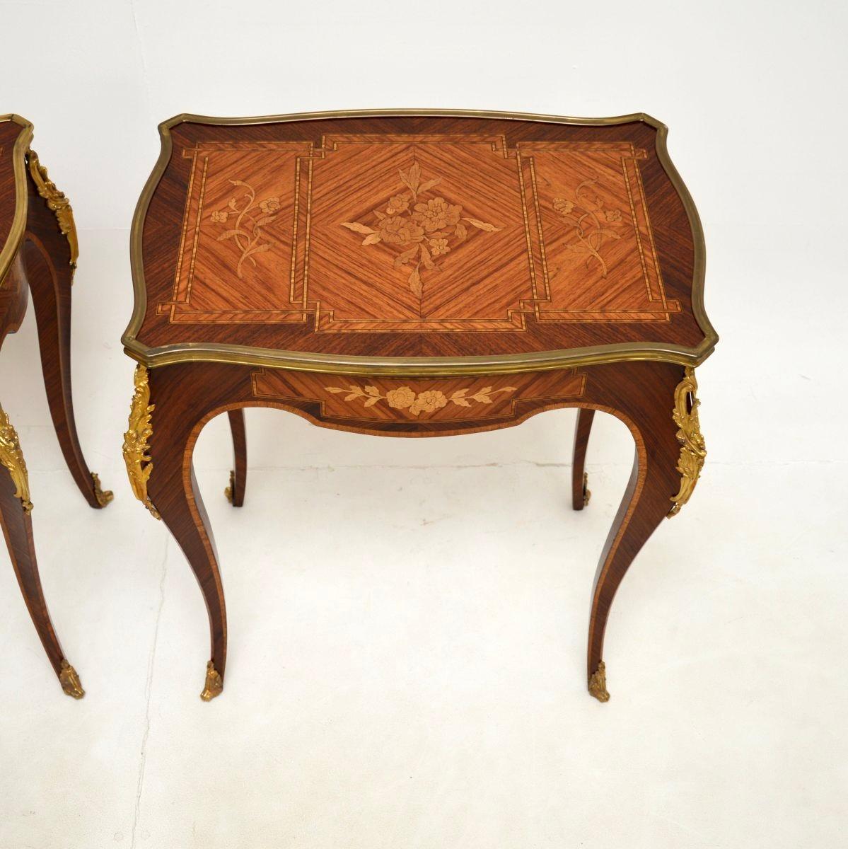 Bronze Pair of Antique French Louis XVI Style Side Tables For Sale