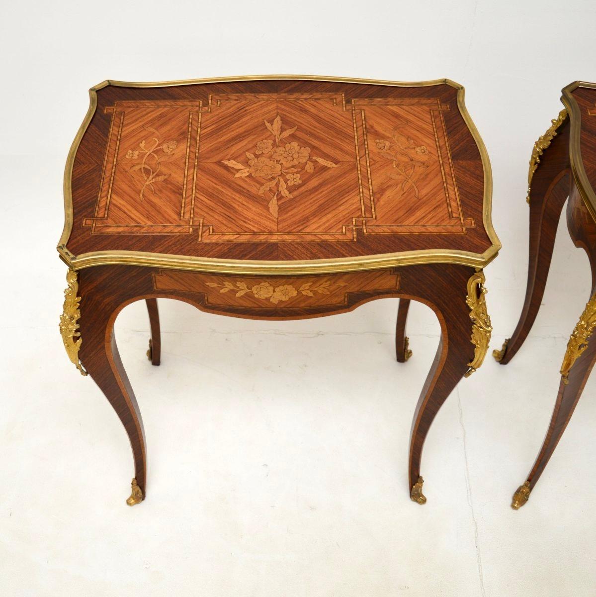Late 19th Century Pair of Antique French Louis XVI Style Side Tables For Sale