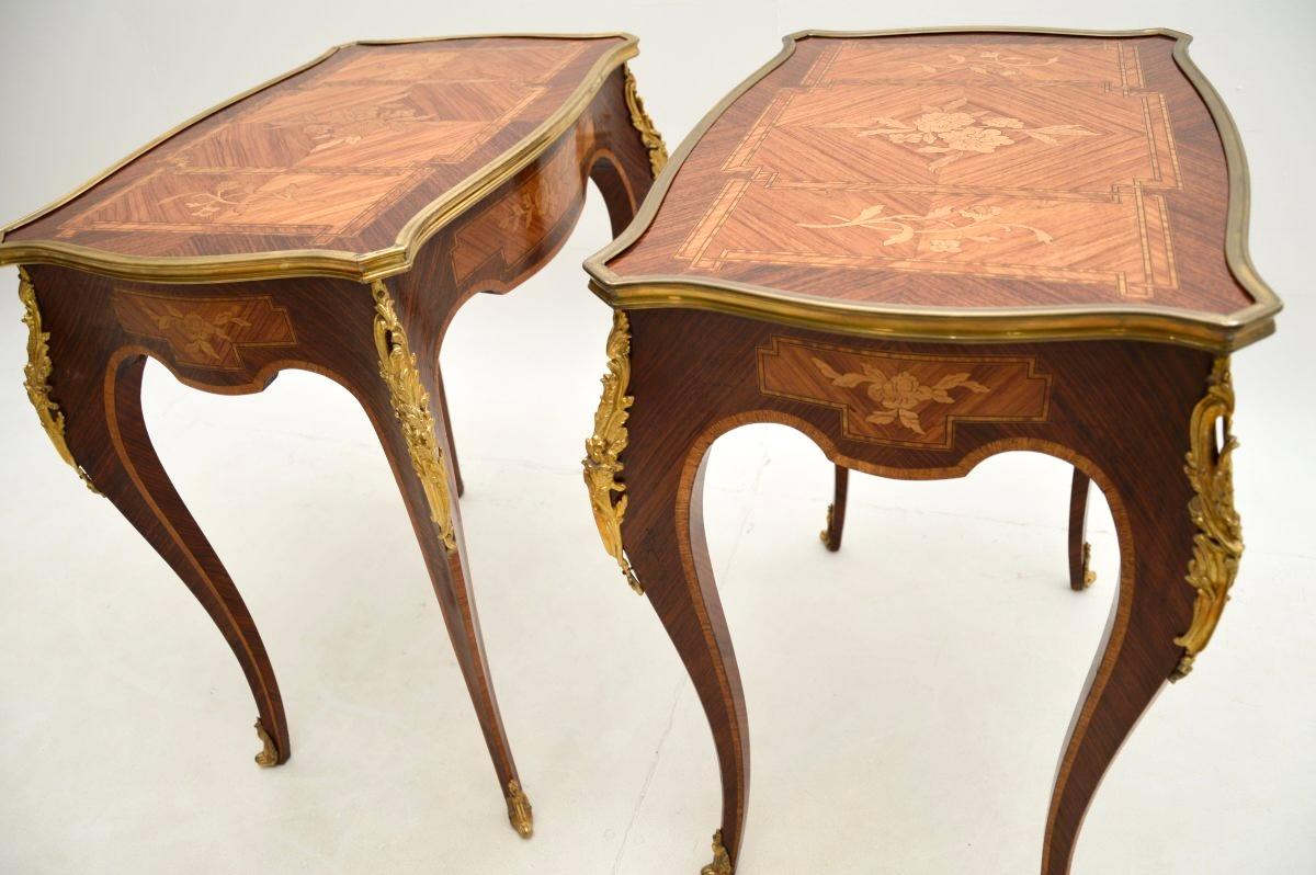 Pair of Antique French Louis XVI Style Side Tables For Sale 3