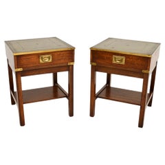 Pair of Antique Military Campaign Style Side Tables