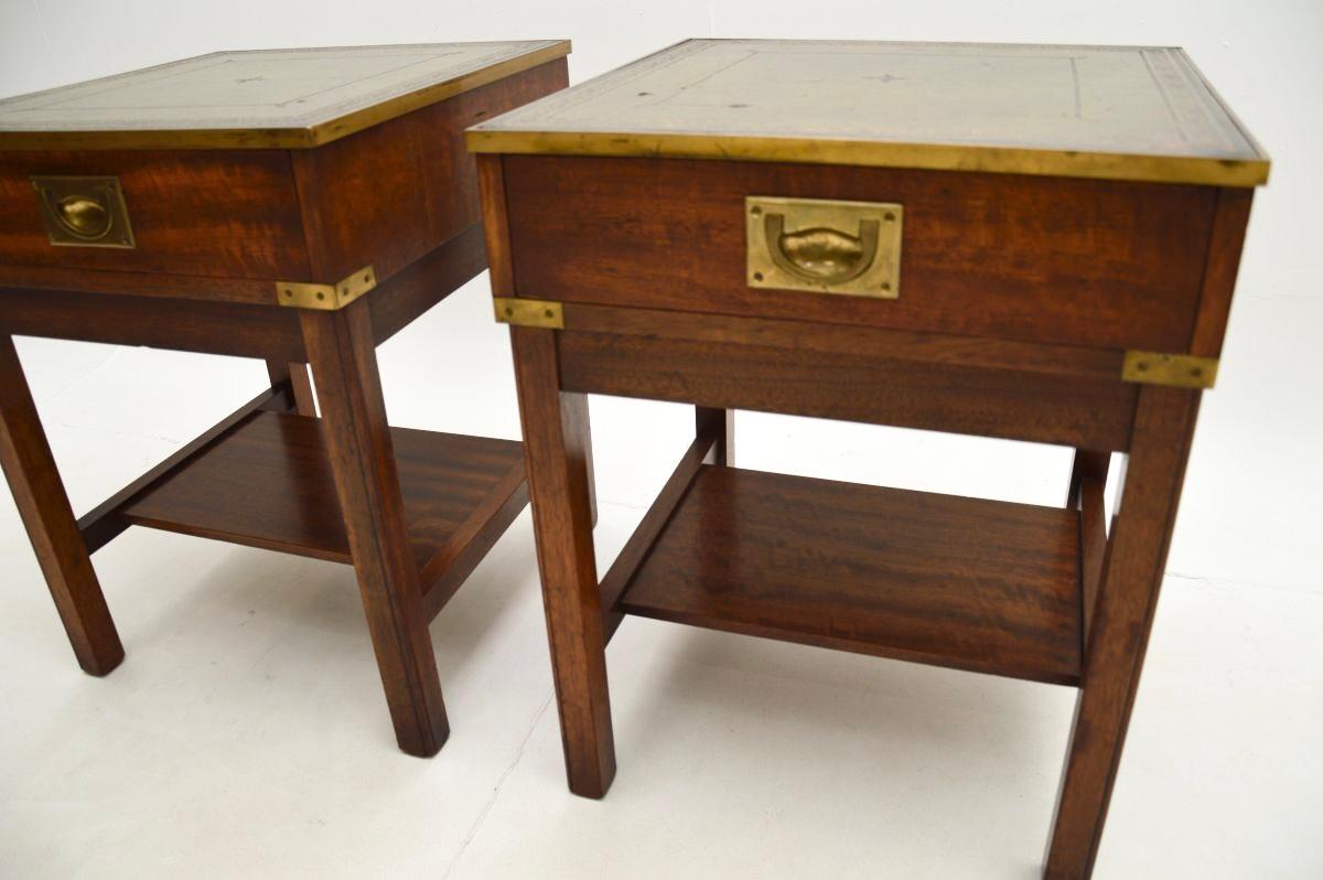 Pair of Antique Military Campaign Style Side Tables For Sale 2