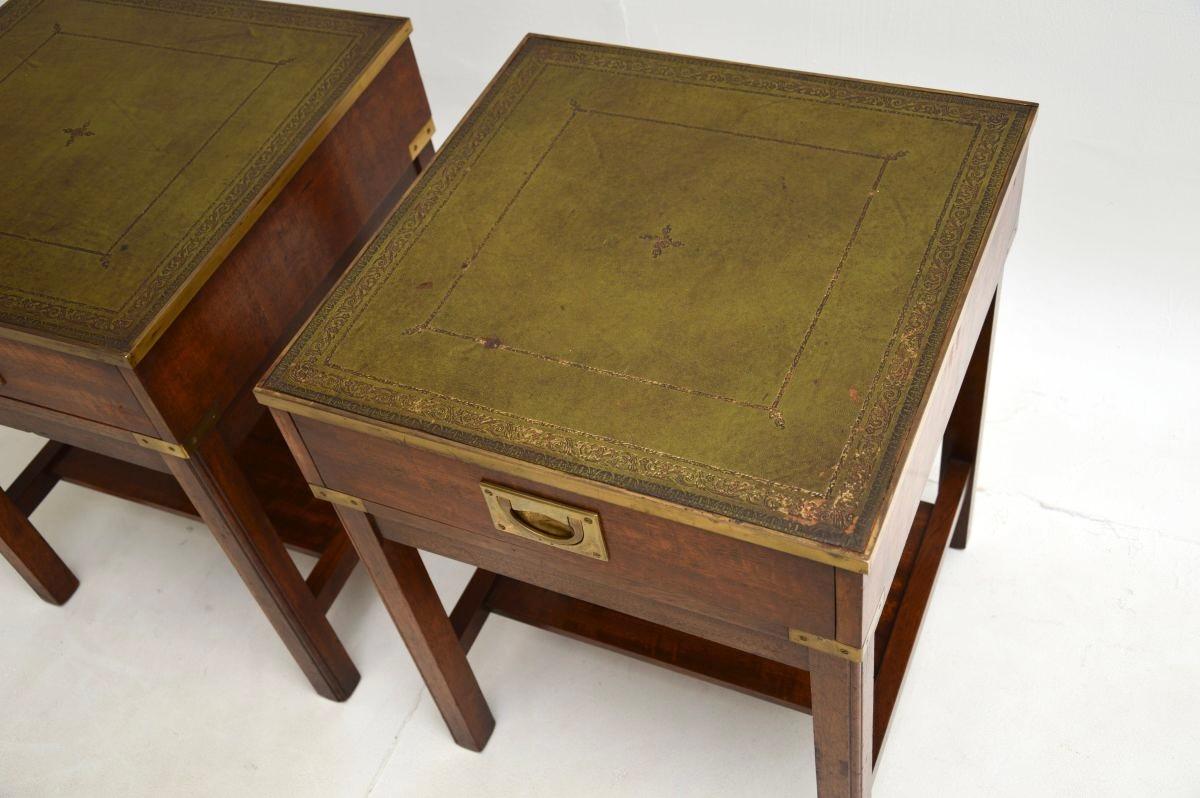 Pair of Antique Military Campaign Style Side Tables For Sale 1