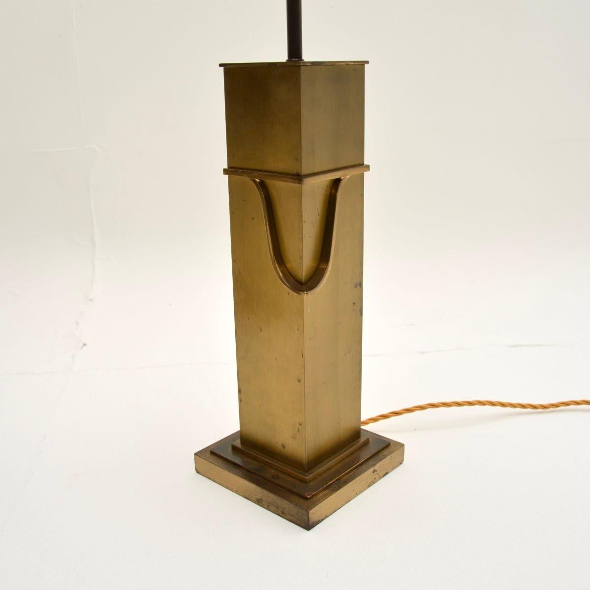 Laiton Paire de lampes de table en laiton français vintage en vente