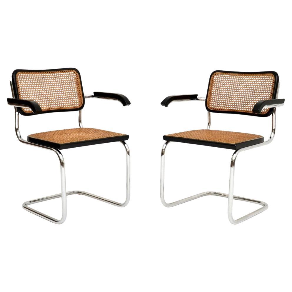 Paire de chaises de salle à manger italiennes Cesca par Arrben
