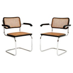 Paire de chaises de salle à manger italiennes Cesca par Arrben