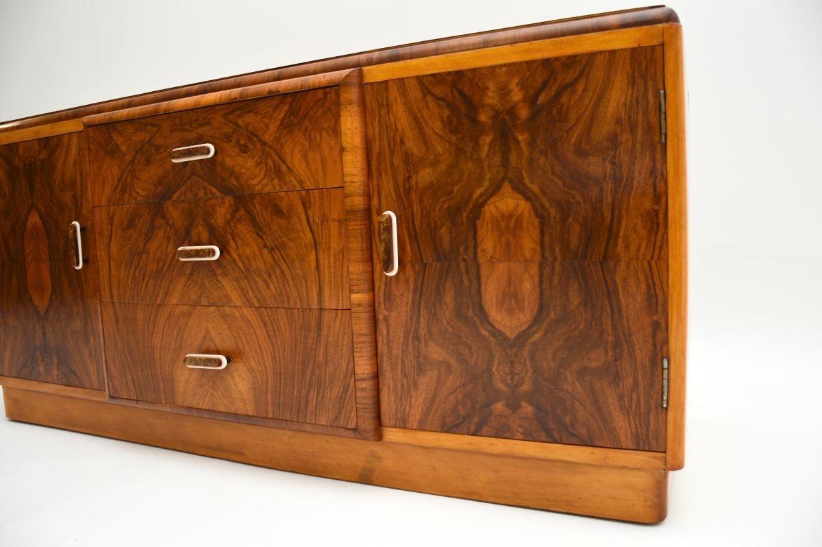 Art Deco Figured Walnut Sideboard For Sale 4