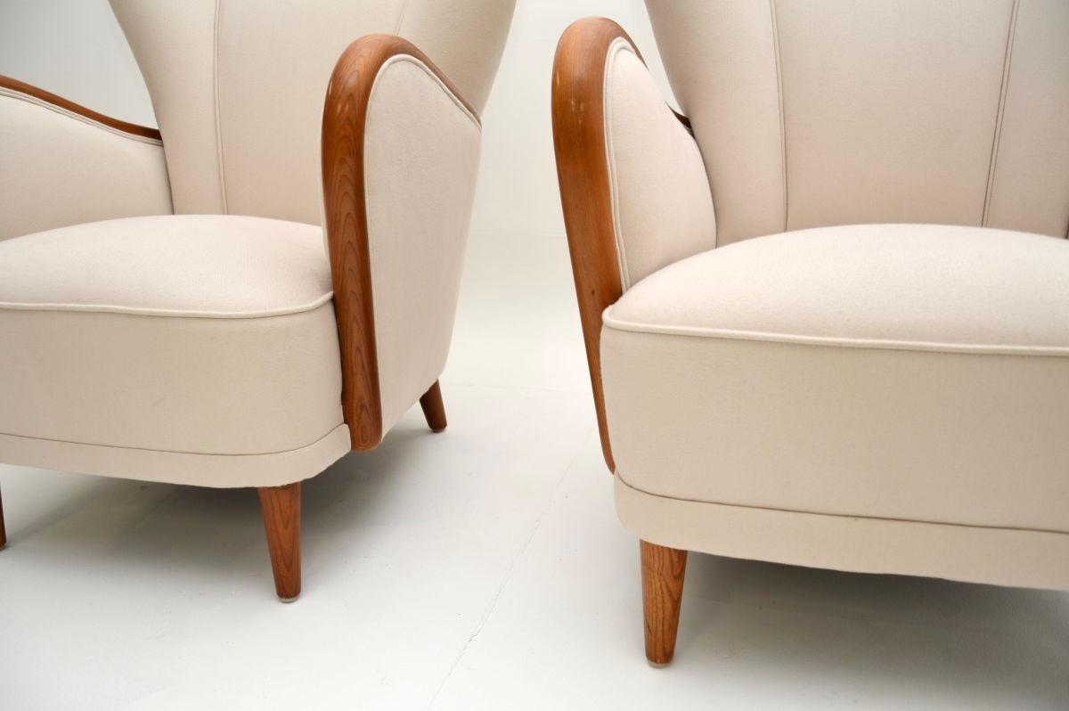 Pareja de Sillones Art Decó Suecos de Abedul Satinado en venta 6