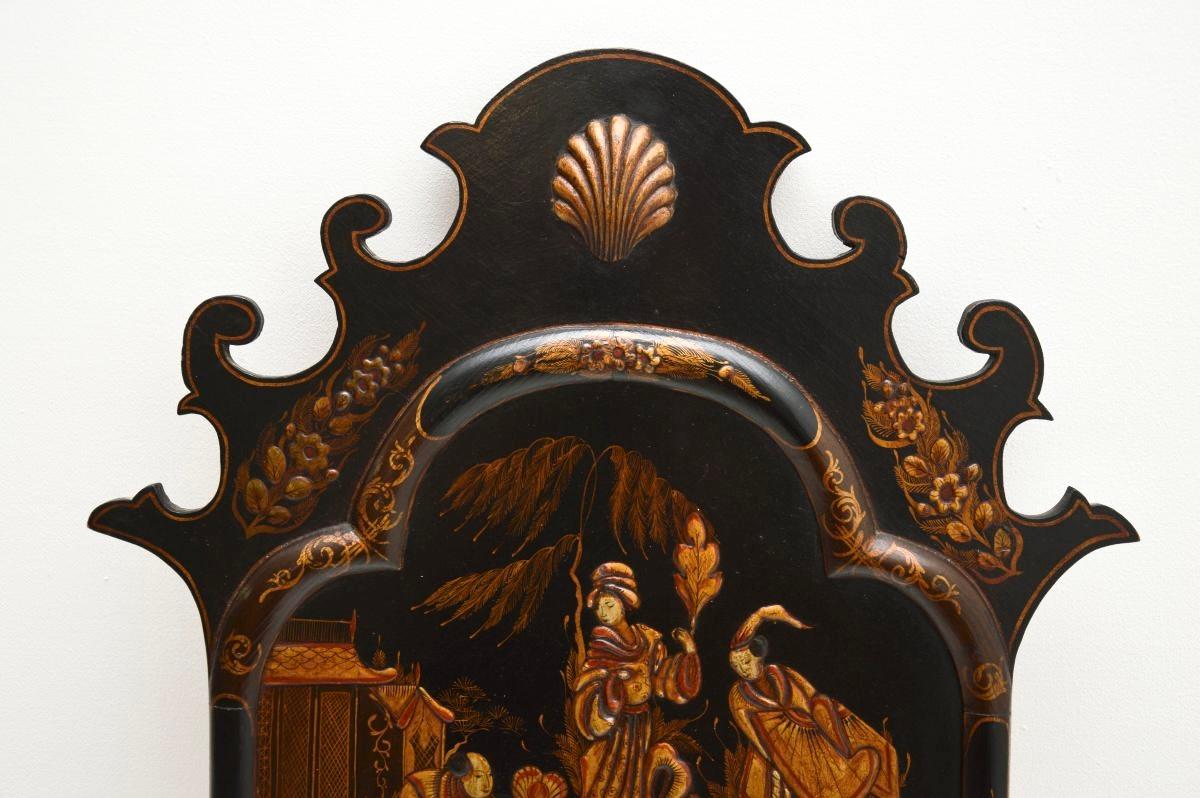 Britannique Antique Georgian Period laquered Chinoiserie Mirror en vente