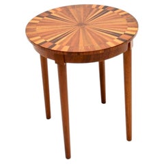 Vintage French Inlaid Starburst Side Table