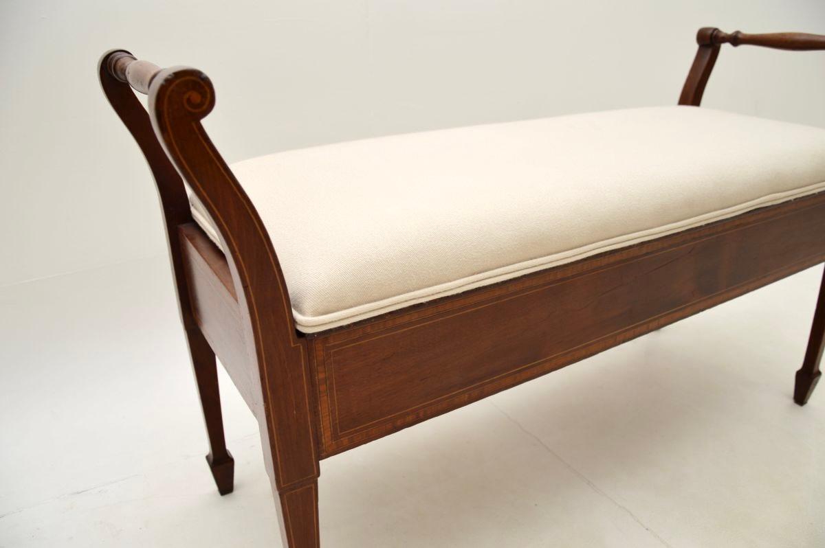 Antique Edwardian Piano Duet Stool For Sale 2