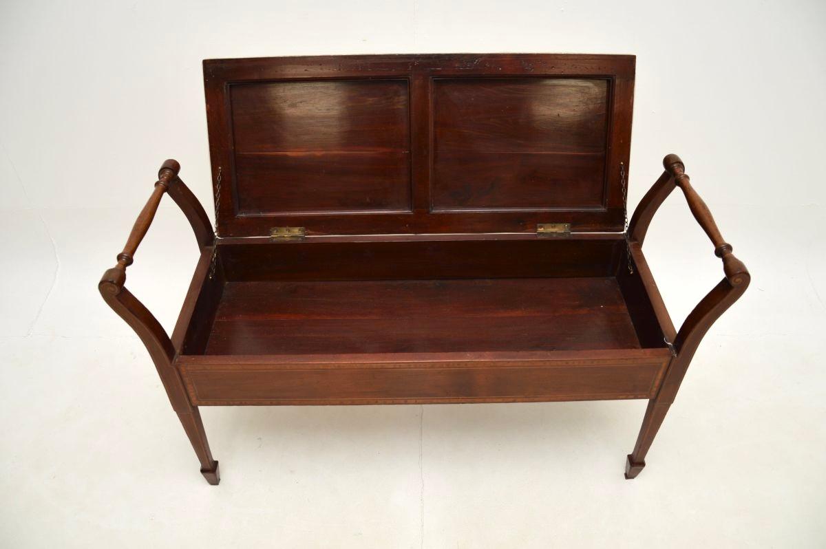 Antique Edwardian Piano Duet Stool In Good Condition For Sale In London, GB