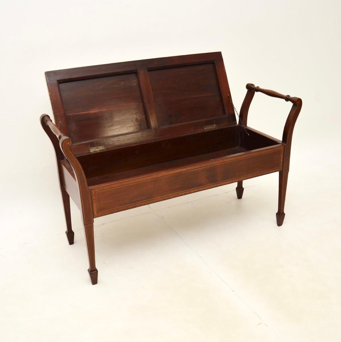 British Antique Edwardian Piano Duet Stool For Sale