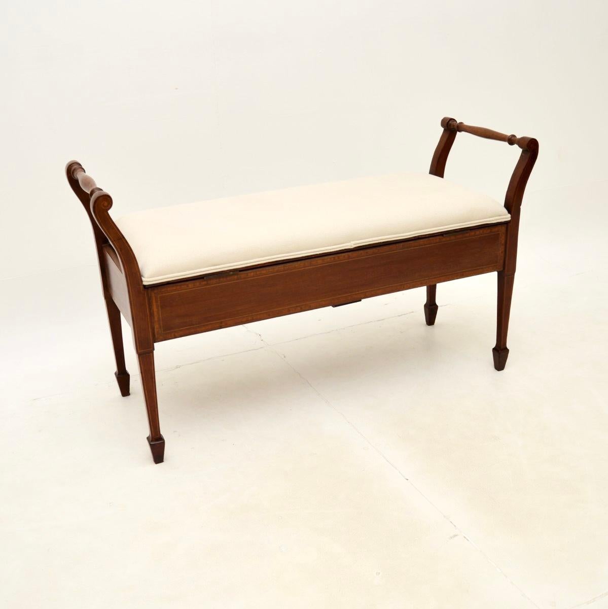 Antique Edwardian Piano Duet Stool For Sale 1