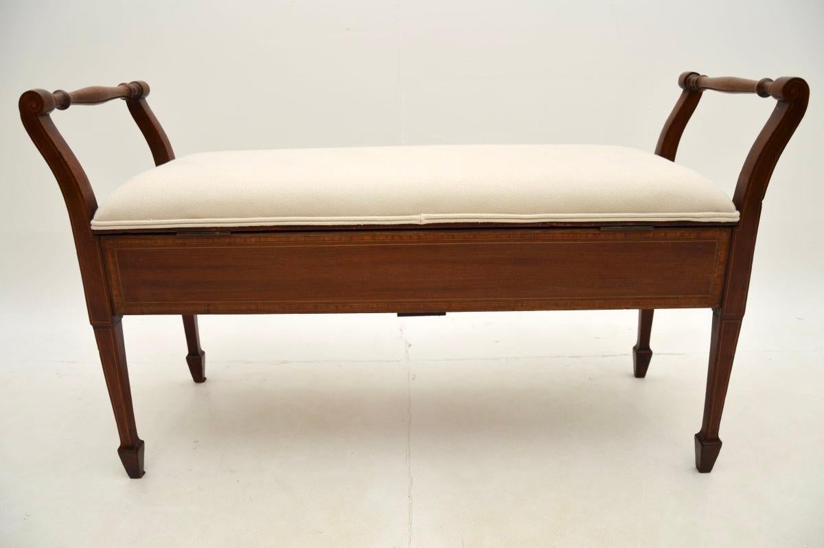 Antique Edwardian Piano Duet Stool For Sale 4