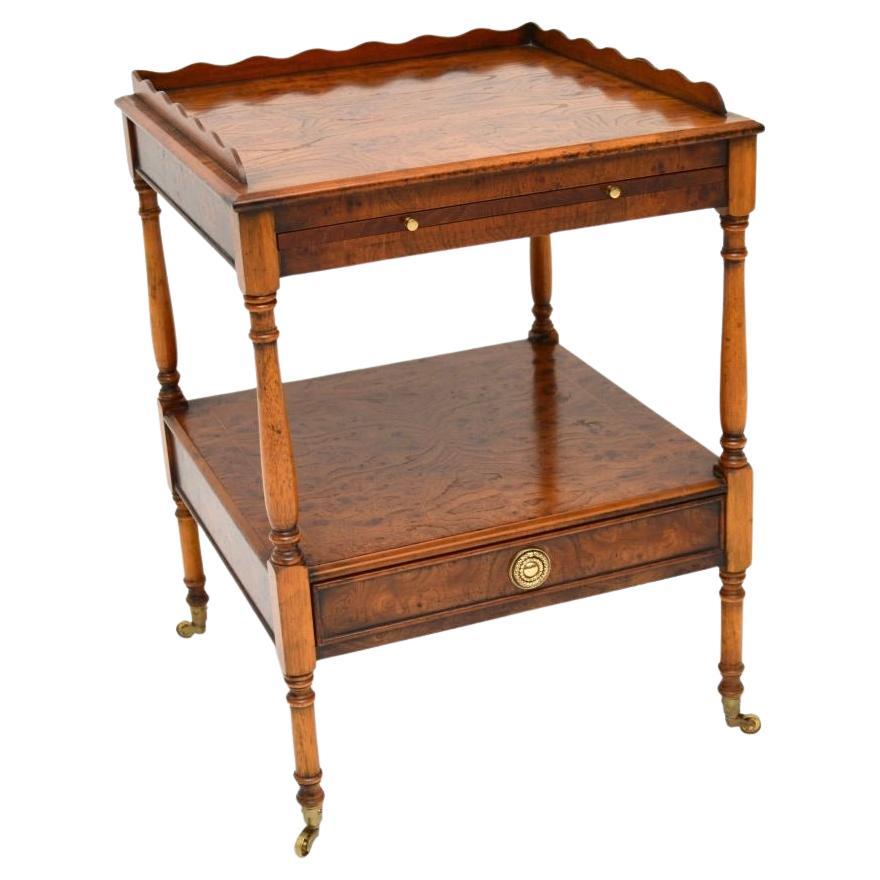 Antique Georgian Style Burr Elm Side Table